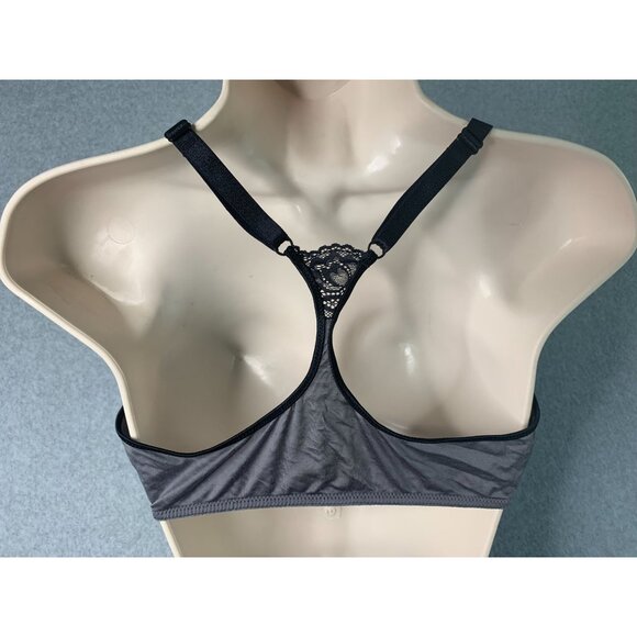 Sweet Nothings Gray Black Womens Size 38D Front Closure Padded Underwire Bra - Picture 5 of 8